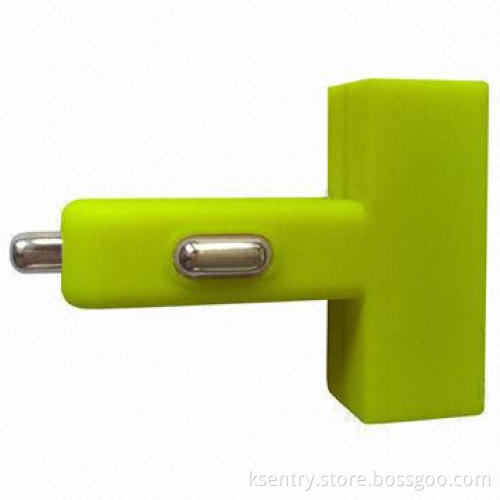 5V/3.1A T-shaped Dual-USB Car Charger for Tablet PCs/Mobile Phones/iPhone/iPad/S3/S4 with 12-24V